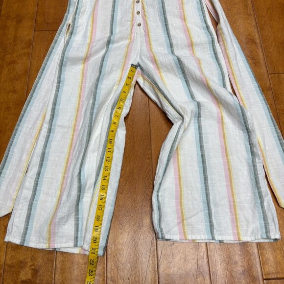 Billabong x The Salty Blonde Weaver Striped Jumpsuit Size M Beach Wide Leg Tie - Picture 16 of 16